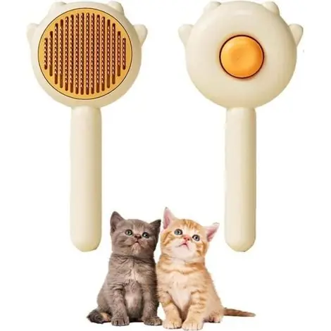 Tout juste ajouté - Brosse pour Chien et Chat - Autonettoyante - Poils Longs et Courts - Pour Animaux de Compagnie - Taille Moyenne