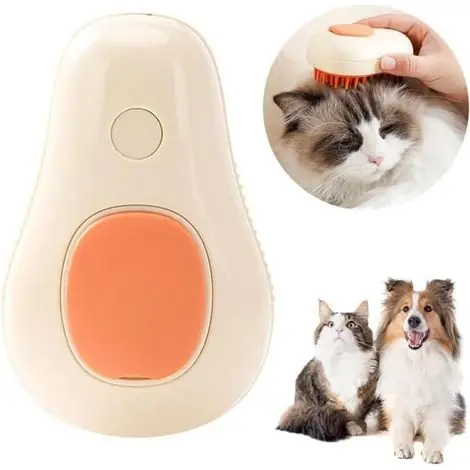 Brosse de toilettage - Chien Chat - 3 en 1 - Nettoyage à la vapeur - Massage - Taille moyenne | Tendance