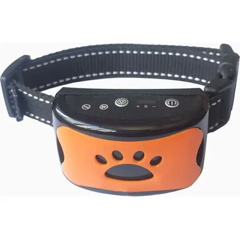 Jusqu'à épuisement des stocks | Collier Anti-Aboiement 3-en-1 pour Chien Orange Sûr et Inoffensif Formation Efficace Contre les Aboiements Excessifs -ULISEM