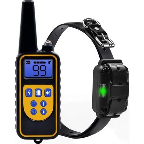 Nouveau - Collier de dressage pour chiens étanche IP67 – Portée 800m – 99 niveaux vibration, choc électrique, sonore – TPU réglable 16-62cm