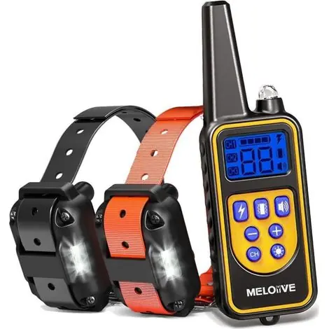 Collier de dressage rechargeable étanche IP67 pour 2 chiens – Portée 800m – 99 modes de stimulation – Longueur réglable 16-62 cm | Commandez dès aujourd'hui