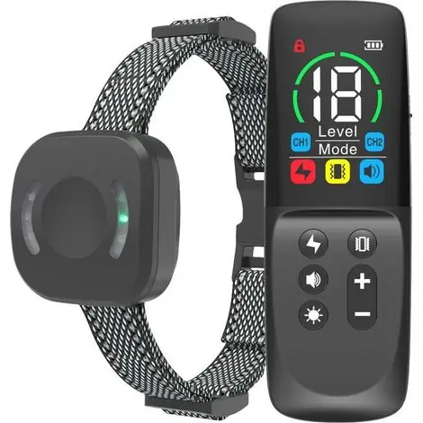 Dernière chance - Collier de dressage pour chien avec télécommande, 4 modes de dressage, verrouillage de sécurité, collier électronique rechargeable, collier de dressage étanche IP67