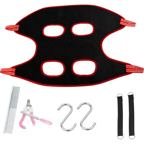 Ensemble de fournitures de hamac de beauté pour chien, ensemble de fournitures pour animaux de compagnie de corde de retenue de sac (noir + rouge, m) - Premium