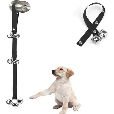Clochettes pour chiots, sonnettes pour poignée de porte, apprentissage de la propreté, sortie à l‘extérieur - Clochettes pour chiots, chiens, toutous, chats - 3 boutons-pression pour le réglage de la - Derniers exemplaires