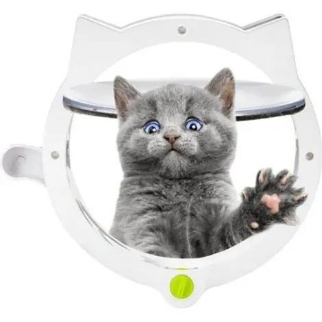 Disponible maintenant - (Blanc) Chatière intérieure pour Animaux de Compagnie, avec 4 Modes de Verrouillage, magnétique, résistante aux intempéries, Accessoires d‘installation pour Portes et Murs Minces