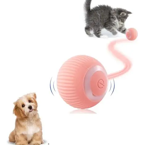 Aougo – Balle intelligente interactive pour chien – Rechargeable USB – Boule lumineuse rotative – Matériau gel de silice – Évite les obstacles - Livraison rapide