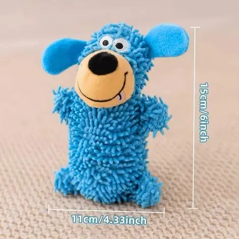 Jouet pour chien en peluche résistant aux mâchouillages et qui couine, os de dentition en forme de serpillière pour chiots de petites et grandes races | Bientôt épuisé