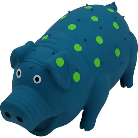 Nouveau chez nous | Cochonnet couineur pour chiens, 1 cochonnet qui grogne, adapté aux chiens de petite, moyenne et grande taille, en caoutchouc résistant, pour chiens et chiots, jouet interactif et amusant en latex - Bl