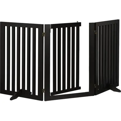 Meilleure vente - Relaxdays – Barrière de sécurité pliable avec porte – Dimensions H 70 x L 154 cm – Pour chiens – Installation flexible avec charnières – Couleur noire