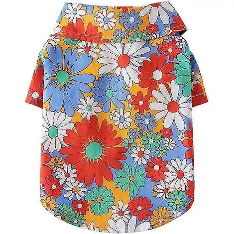 Tendance | T-shirts pour chiens à fleurs, imprimés hawaïens, respirants et frais
