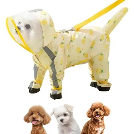 Prix en baisse - Imperméable pour chien, motif ananas, imperméable, convient aux petits et moyens chiens (jaune, XL)