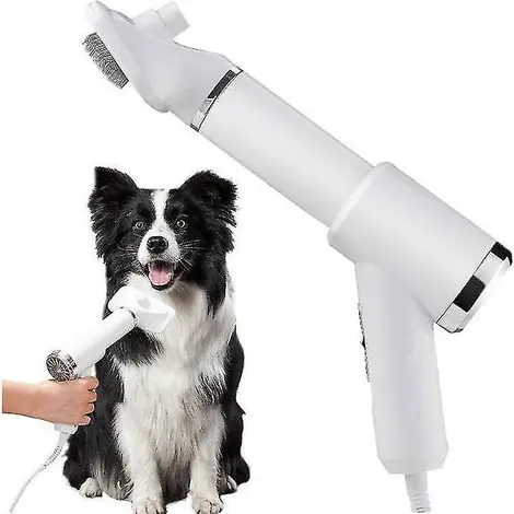 Achetez maintenant - Brosse séchante pour chien, séchage du pelage, toilettage 2 en 1 avec brosse carde, sèche-animaux silencieux avec peigne amovible, portable et silencieux, 3-US-Bleu