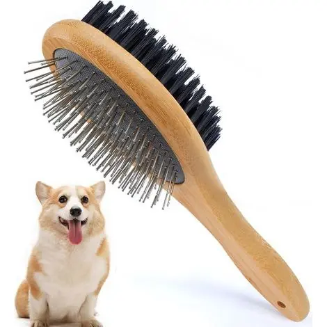 Brosse de toilettage double face pour chiens et chats - Poils longs et courts - Prix mini