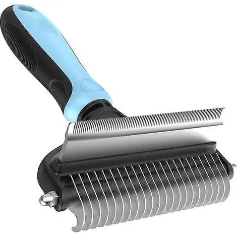 Brosse pour chien et chat - Outil de toilettage double face pour éliminer les poils, les nœuds et les enchevêtrements - Fini la perte de poils et les mèches rebelles | Offre exceptionnelle