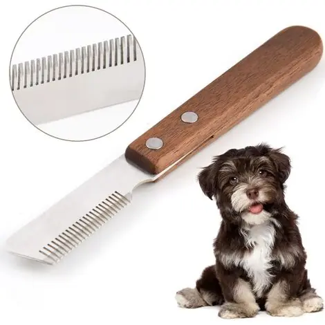 1 Couteau À Dénuder Pour Chien Droitier, Lames Acier Inoxydable 25 Dents, Manche Bois Ergonomique, Toilettage Professionnel - Dernier arrivage