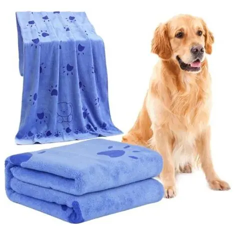 Ciel-Serviette pour Chien, Serviette de Bain en Microfibre à Séchage Rapide pour Chien, Serviettes de Séchage pour Chien, Serviette de Bain pour Chien Ultra Absorbante pour Chiens et Chiots-bleu - Prix avantageux