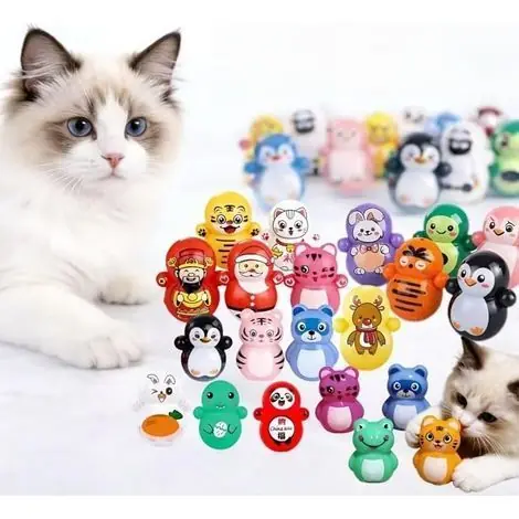 Haute qualité - Lot de 15 jouets interactifs pour chat, jouets éducatifs pour chats d‘intérieur, plastique léger, styles aléatoires, pas besoin de piles