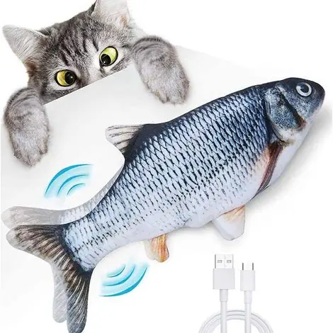 Commandez dès maintenant | Jouet Chat, Jouets Poisson Electronique Simulation Réaliste, Jouet pour Chat Poisson Qui Bouge Jouet Chaton Rechargeable USB avec , Jouet à Macher Interactif pour