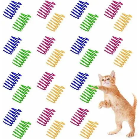 Disponible maintenant - 40 Pièces de Jouets Ressorts pour Chats et Chatons, 4 Couleurs, Idéal comme Cadeau pour Animaux de Compagnie-KZQ