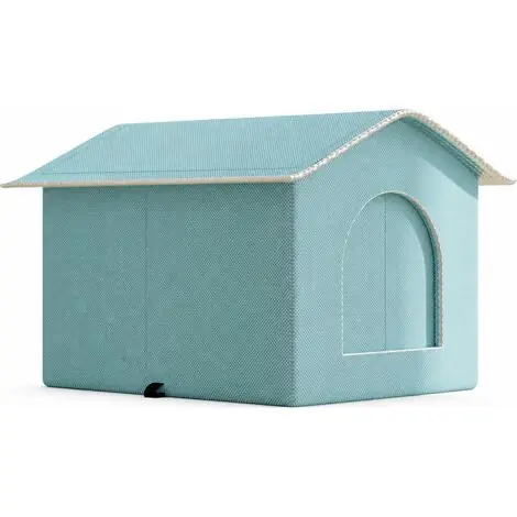 Niche Rafraîchissante avec Poches de Glace pour Chats et Petits Chiens, Bleu Paon, Petite | Prix doux