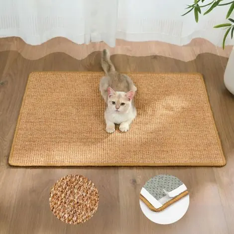Livraison express | Tapis à gratter pour chats, tapis en sisal pour chats, griffoirs muraux pour gratter et s‘étirer à l‘intérieur, protections de meubles pour poteaux, canapés, fauteuils et tapis, et