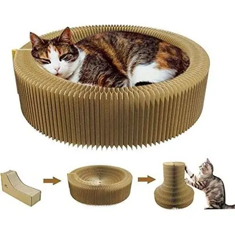 Super offre | Panier Griffoir pour Chat 50 CM en Carton Haute densité Pliable et Portable Parfait pour Votre canapé et Le Confort, Le Bien-être, Les Griffes de Votre Chat--TRIMEC