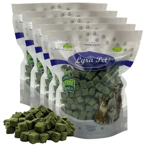 1 kg (5 x 200 g) de cubes d‘herbe à chat lyophilisée Lyra Pet® - Dernières unités