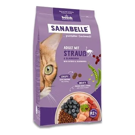 Très demandé | Croquettes Bosch Sanabelle pour chat adulte autruche, 8 kg