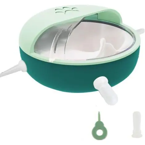 Achetez dès aujourd'hui - Mangeoire pour Chiots en Silicone, Bol à Lait pour Animaux de Compagnie à Plusieurs bouches avec 4 mamelons, Bol à Bulles Auto-alimenté pour Allaitement bionique en Silicone pour Chaton(Vert)