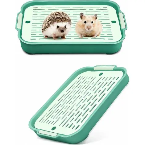 Bac Litiere Lapin, Bac à litière pour Chat ou Lapin-, Toilette pour L-apin, Litière La-pin pour Petits Animaux, Lapins, Cochons d‘Inde (Petit - Vert) - Plus que quelques pièces