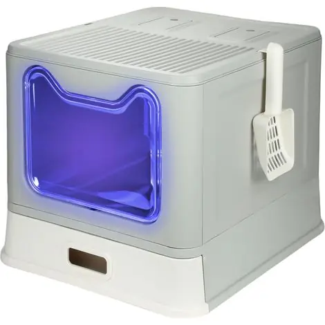 – Bac à litière autonettoyant pour chat – Acier inoxydable fermé – Stérilisation UV – Anti-odeurs et anti-éclaboussures – Pelle incluse - Super prix