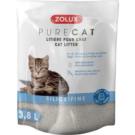 Litière silice fine Purecat 3.8 litres - Meilleure vente