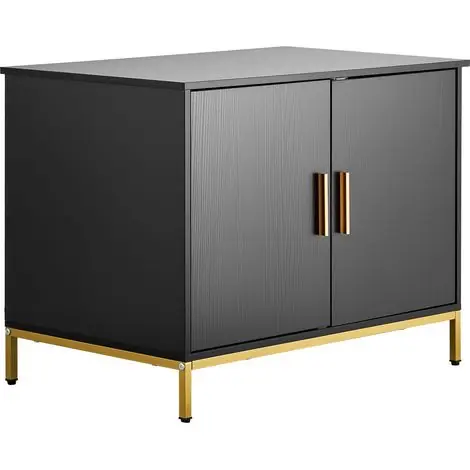 Qualité professionnelle - Mophorn Meuble de rangement pour bac à litière de chat, armoire discrète avec pieds en métal, adaptée à la plupart des bacs à litière pour chats, idéale pour le salon, dimensions 70 x 45 x 54,5 cm