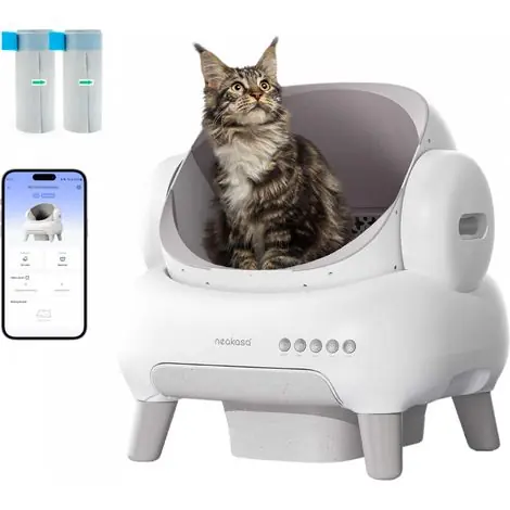 NEAKASA Litière automatique pour grands chats - Grande ouverture - Blanc - NEAKASA - Se termine bientôt