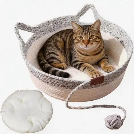 Haute qualité - Panier Instinct pour chats, panier tissé à la main, nid pliable et griffoir pour jouer et se reposer
