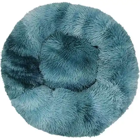 Disponible | Panier pour chat, coussin moelleux, doux et lavable pour chats et chiens (bleu brume tie-dye, 80 cm)