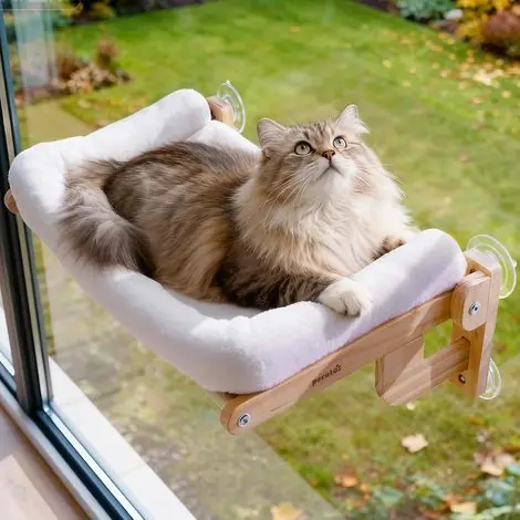Hamac Chat Fenetre Pliable 66×39 cm, Coussin Moelleux, Jusqu‘à 18 kg | Commandez en ligne