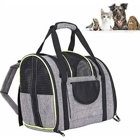 Aujourd'hui seulement | BRAVIX Sac à Dos Chat Chien Extensible 90%, Sac Transport pour Chat Petit Chien Respirant, Sac a Dos de Transport Chat avec Matelas en Peluche Amovible, pour Voyage en Train/Voiture/Restaurant/Avion