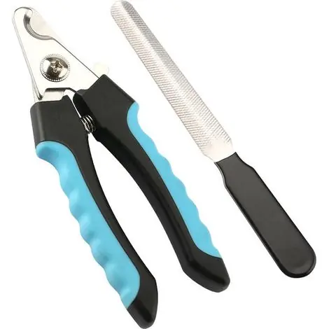 Coupe-ongles Bleu pour chiens et chats avec lime intégrée - pour l‘entretien des ongles des chiens de petite et moyenne taille, chats, lapins et cochons d‘Inde | Qualité premium