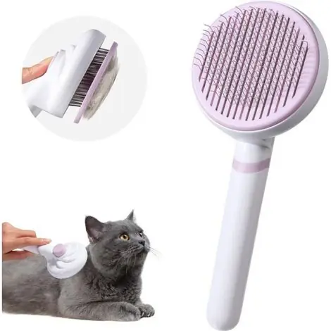 Prix avantageux - Brosse pour Chiens et Chats,Brosse pour Chaton,Brosse Autonettoyante Pour Animaux de Compagnie, Peignes de Massage Pour Chats et Chiens à Poils Courts, Moyens et Longs - Violet