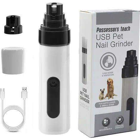 Dernier arrivage | Lime à ongles électrique à 2 vitesses pour animaux de compagnie, coupe-ongles électrique LED pour chats et chiens, entièrement automatique.