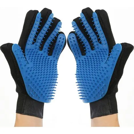 Qualité supérieure - Kaelt - Gants de toilettage pour animaux de compagnie, gant de massage magique pour brosser les poils morts et caresser les animaux domestiques, 1 paire
