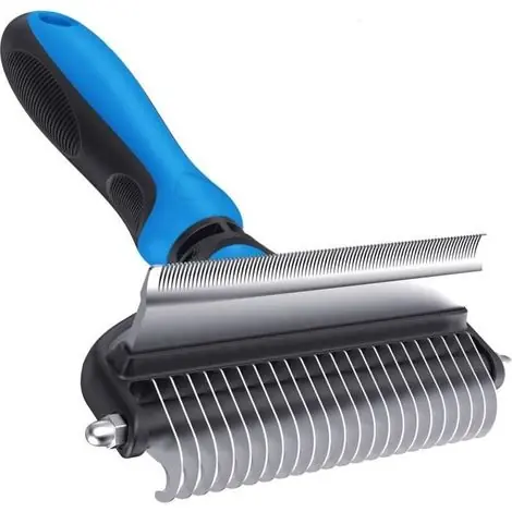 Brosse pour chien et chat - Brosse 2 en 1 pour animaux de compagnie - Brosse pour sous-poil - Brosse pour enlever le sous-poil mort | Produit tendance