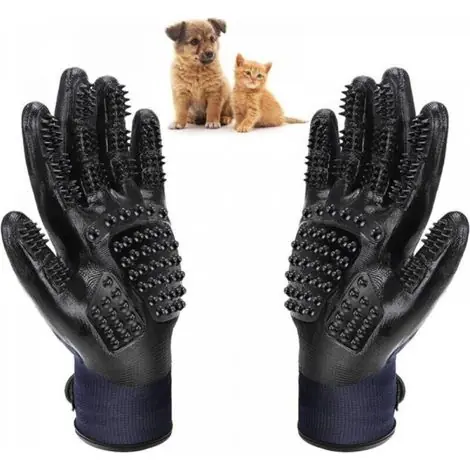 Expédition express - Gant de Toilettage Massage Chien Chat Brosse de Nettoyage Bain Animaux Peigne de Massage Epilateur Poils Cheveux Longs Courts en Caoutchouc