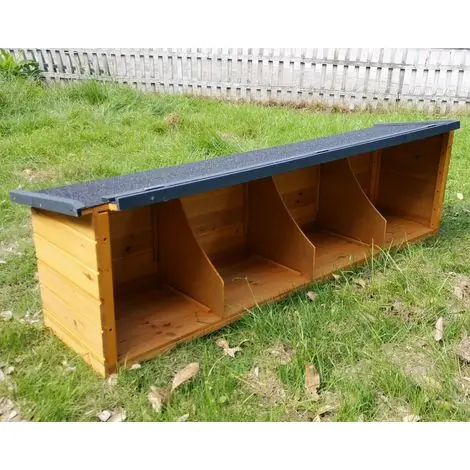 Qualité supérieure | Animal Valley – Pondoir supplémentaire pour poulailler Bassette XXL – Bois avec shingle noir – Dimensions 137,5 x 32 x 40 cm – Confort optimal pour ponte
