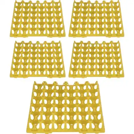 Lot de 5 plateaux à œufs en plastique (30 alvéoles) pour le rangement et le transport, fournitures pour la maison et la ferme, jaune | Livraison rapide