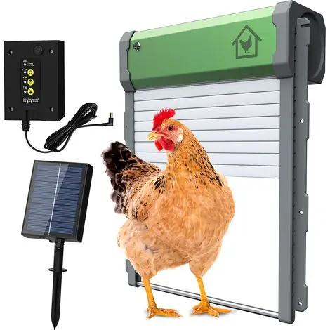 Decdeal – Porte automatique de poulailler solaire IP67 – 4 modes (télécommande, minuterie, capteur) – Alliage aluminium anti-pincement – Élevage avicole | Nouveau chez nous